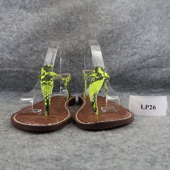 Sam Edelman Shoe Women 5.5 Sandal Fashion Snake Print Neon Gigi Flat Ankle Strap - Picture 3 of 12
